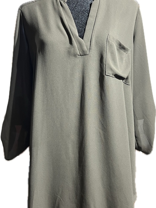 Lush Tops - Lush Olive V-Neck Pocket Tunic